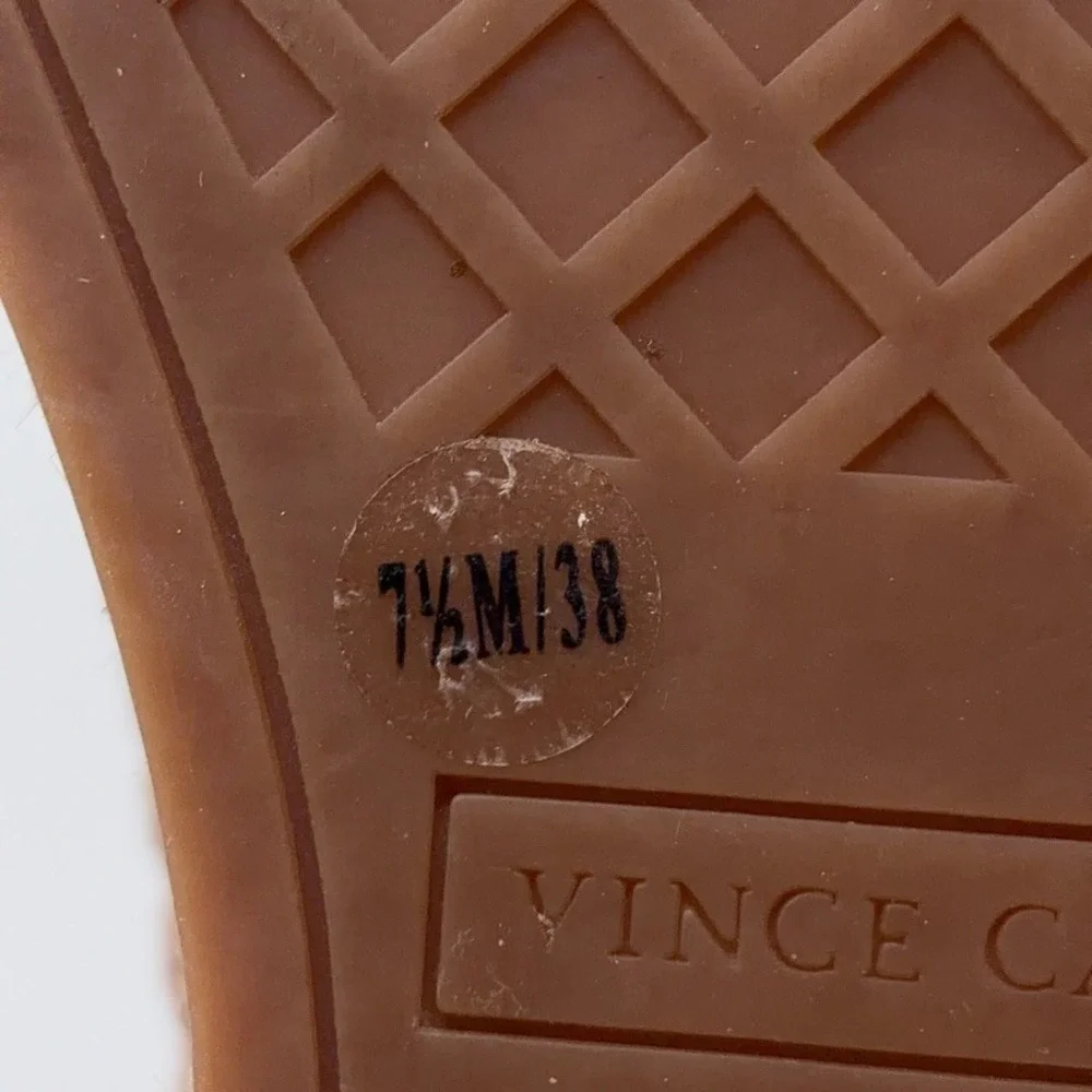 Vince Camuto Platform Sneakers Womens 7.5 Tan Woven Suede Espadrille Casual Boho
